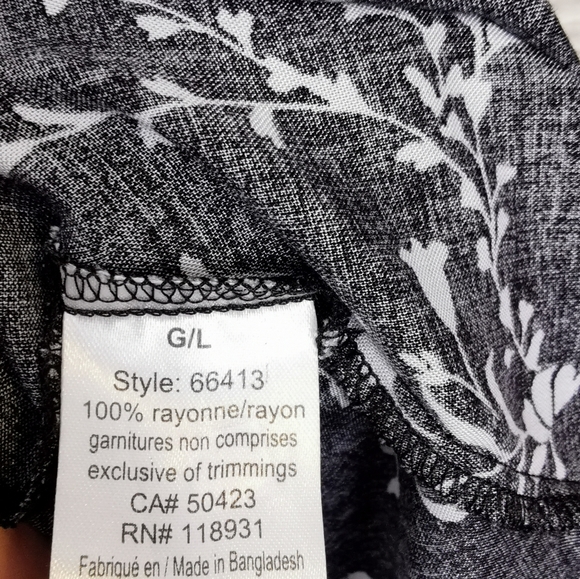 LARGE GUILTY, Babydoll, Black & White Floral Tank Dress NWT - Picture 6 of 8